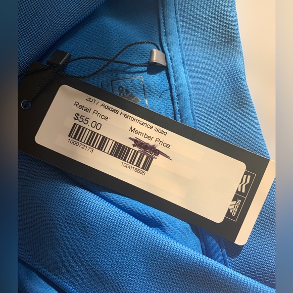 ADIDAS ADIPERFORM 2XL MENS GOLF Polo Shirt Extra Extra Large BLUE “SF 1930” NWT - Picture 14 of 16